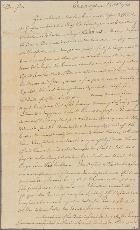 Letter to Thomas Sim Lee, Governor of Maryland