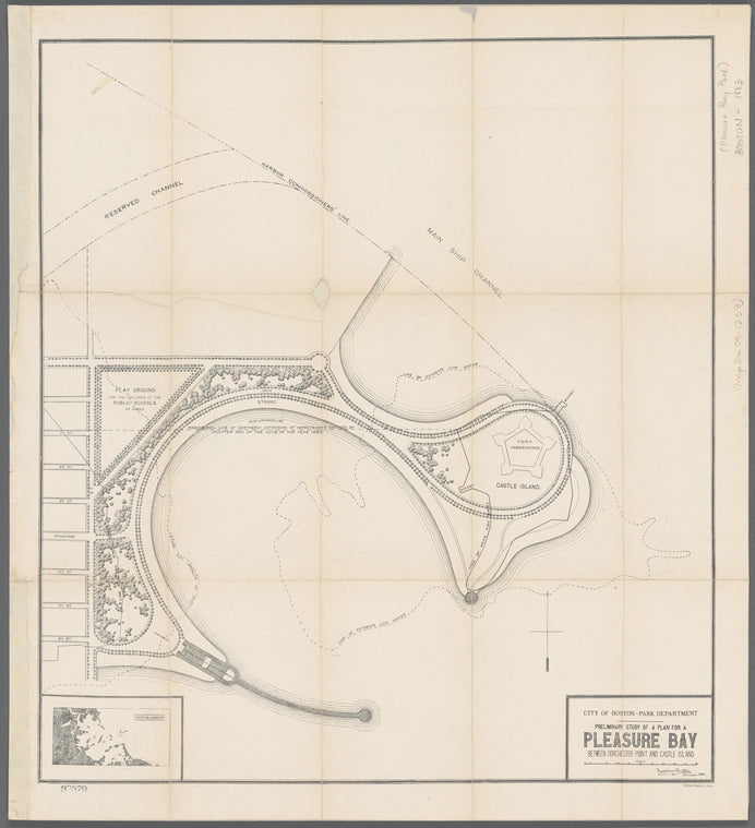 Preliminary study of a plan for a pleasure bay between Dorchester Point and Castle Island