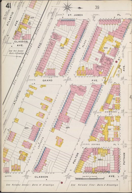 Brooklyn V. 2, Plate No. 41 [Map bounded by Atlantic Ave., St. James Pl., Putnam Ave., Classon Ave.]