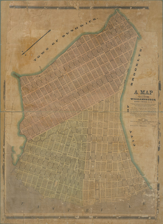 A map of the village of Williamsburgh, Kings County, N.Y. : showing each lot of ground in said village, as laid down on the assessment of the village, together with the assessment number of each lot