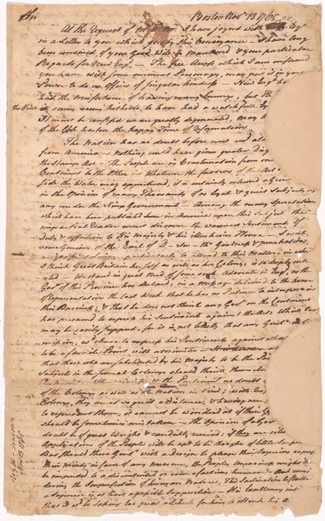 Letter to G.W. in London
