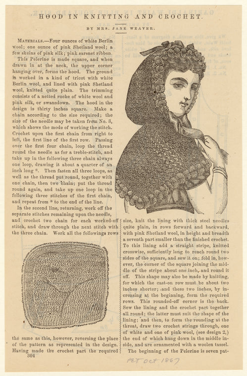 Hood in knitting and crochet