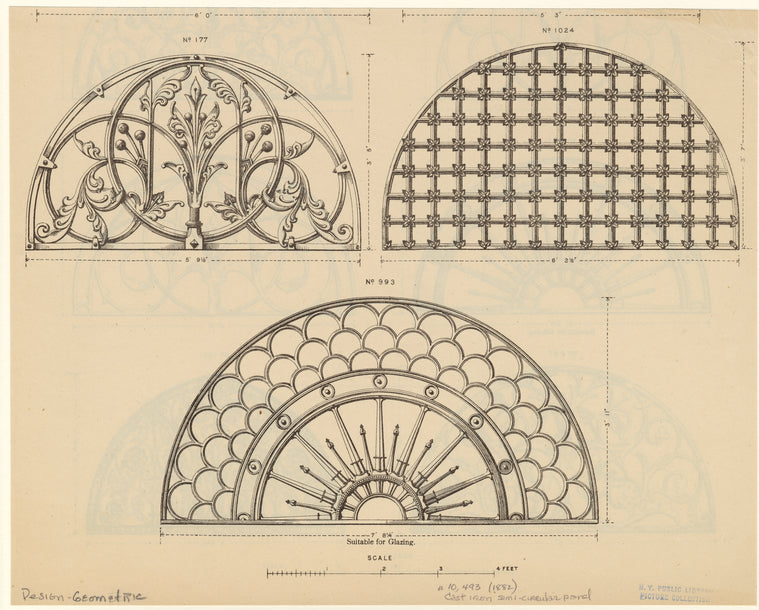 Cast iron semi-circular panels