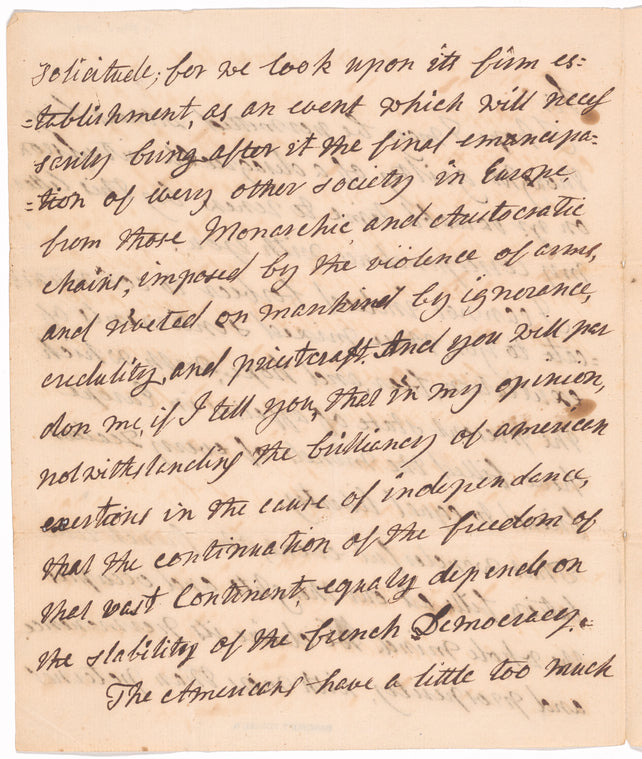 Letter from Catharine Macaulay