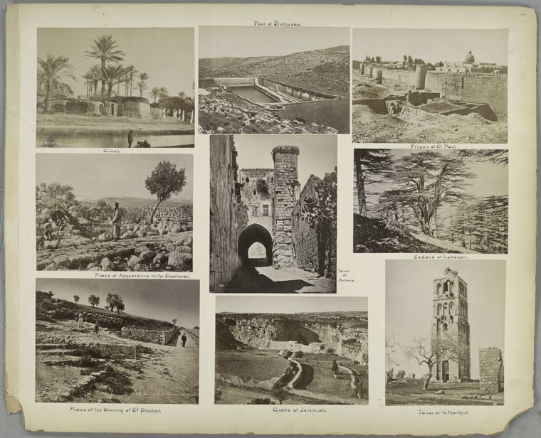 Village à Gyzeh; Pool of Bethesda; Prison of St. Paul; Place of Appearance to the Shepherds; 160 Jérusalem Tour Antonia (Palestine); Cedars of Lebanon; 417 Lieu où Saint Étienne a été lapidé; Grotto of Jeremiah; Tower of 40 martyrs