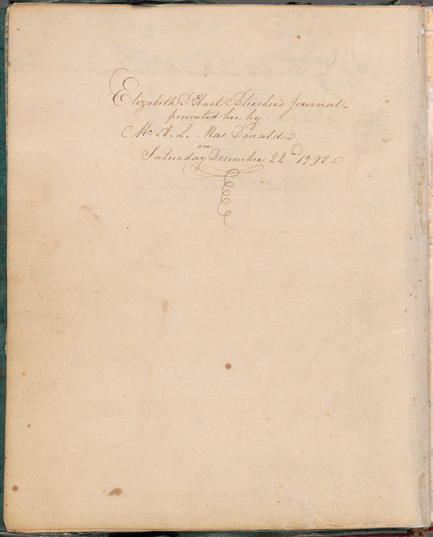 Elizabeth De Hart Bleecker diary