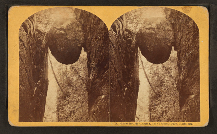 Great Boulder, Flume, near Profile House, White Mts.
