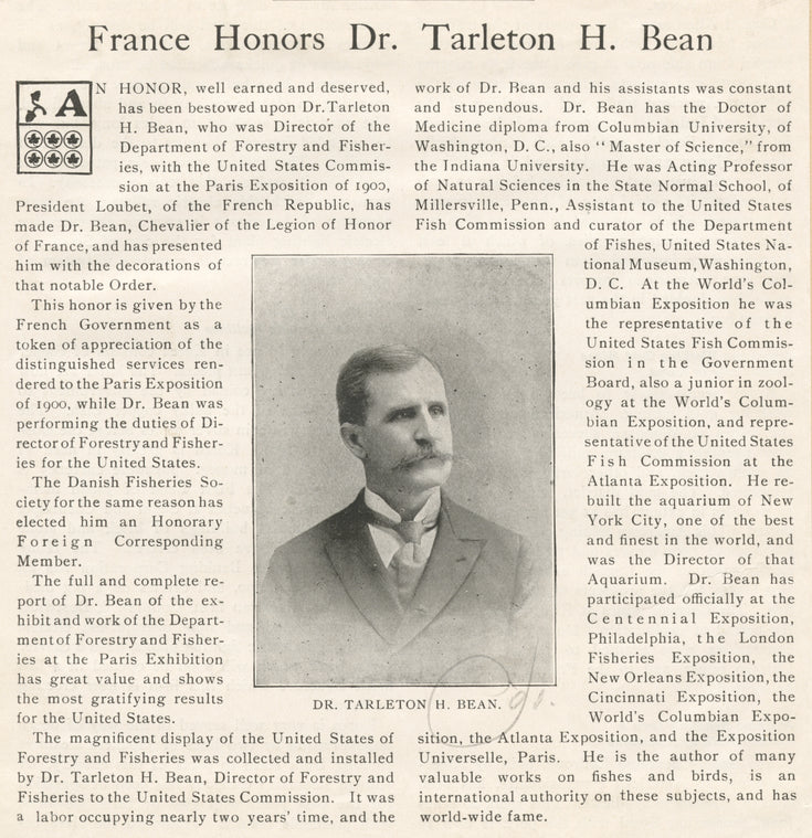 Dr. Tarleton H. Bean.