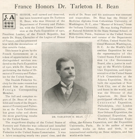 Dr. Tarleton H. Bean.