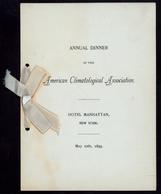 DINNER [held by] AMERICAN CLIMATOLOGICAL ASSOCIATION [at] "MANHATTAN HOTEL, NY" (HOTEL)