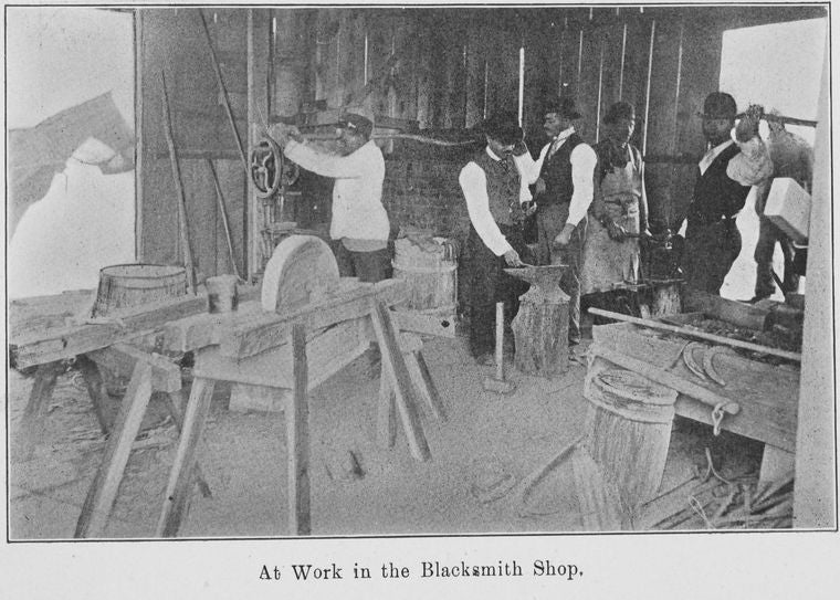 At work in the Blacksmith Shop.