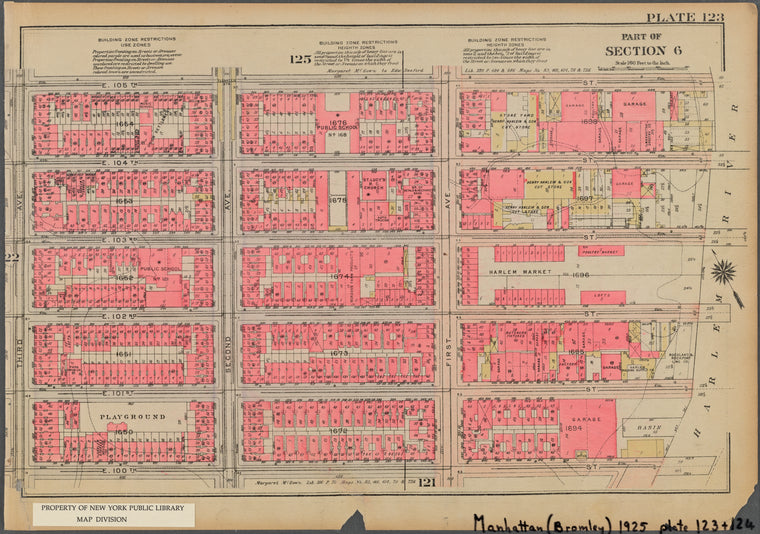 Bounded by E. 105th Street, (Harlem River Piers) First Avenue, E. 100th Street and Third Avenue