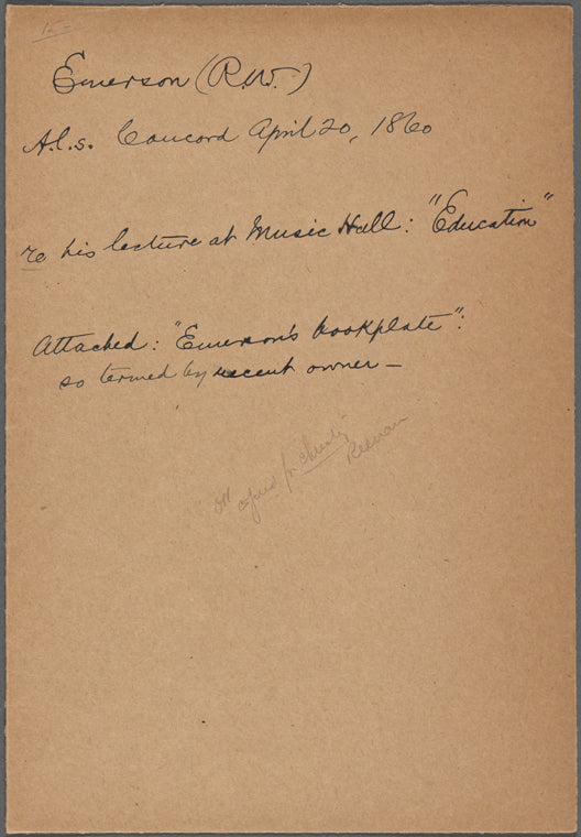 Dudley, E[lbridge G.], ALS to. Apr. 20, 1860