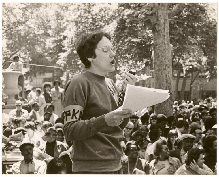 Barbara Gittings addresses the crowd #2