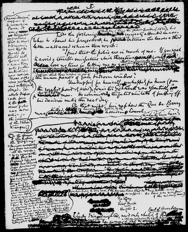 Iris. Incomplete holograph copy of story. Pages 1-5 in Collins' hand 1887 May