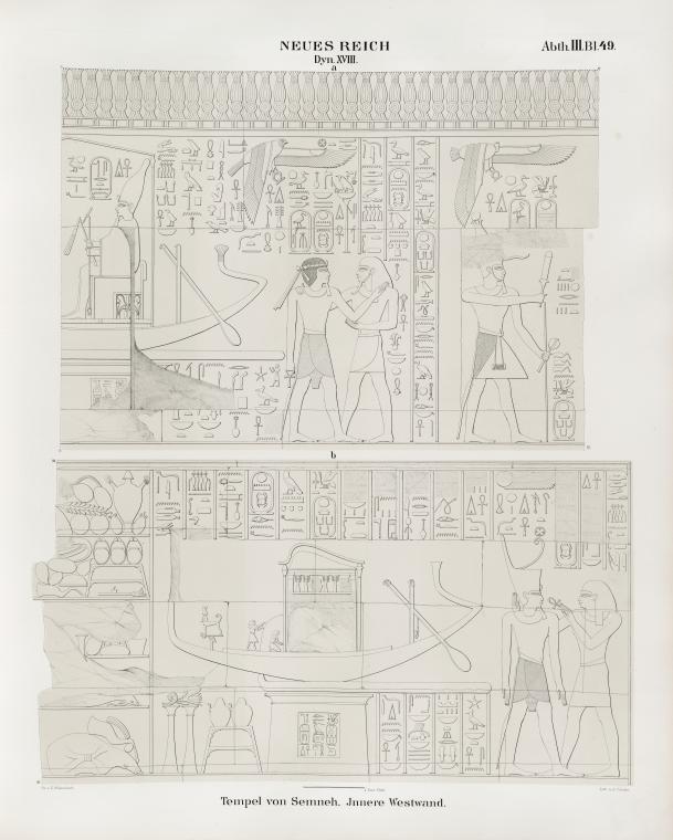 Neues Reich. Dynastie  XVIII.  Tempel von Semneh [Semna]: Innere Westwand.