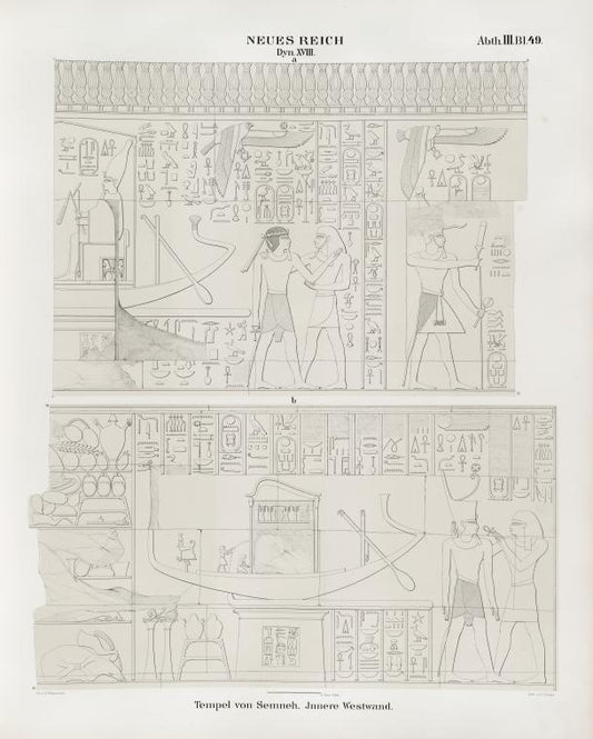 Neues Reich. Dynastie  XVIII.  Tempel von Semneh [Semna]: Innere Westwand.