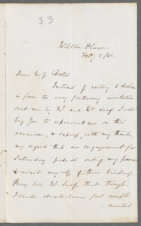 Sir Richard Westmacott to Jane Porter, autograph letter signed