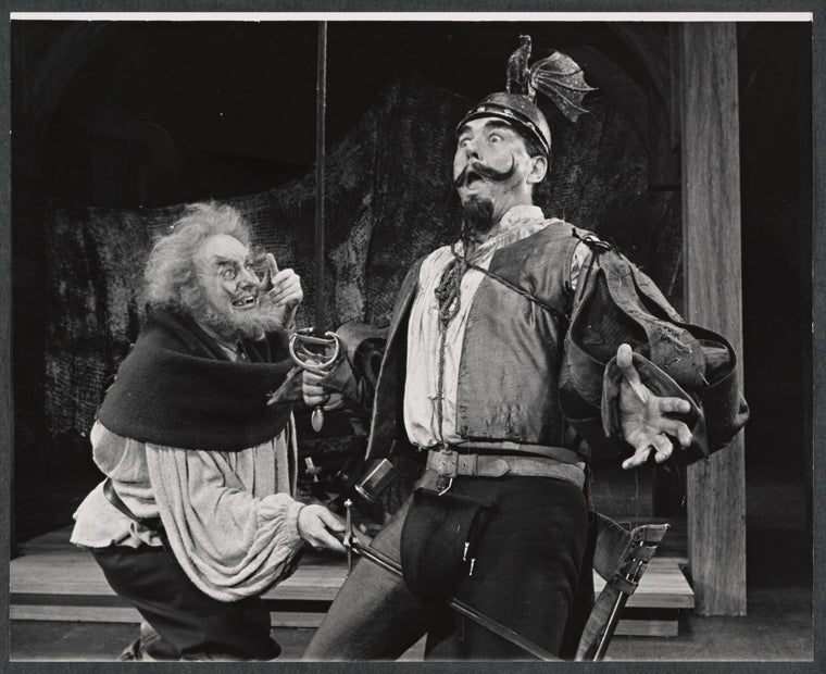 Jerome Kilty and Douglass Watson in the 1966 American Shakespeare production of Falstaff