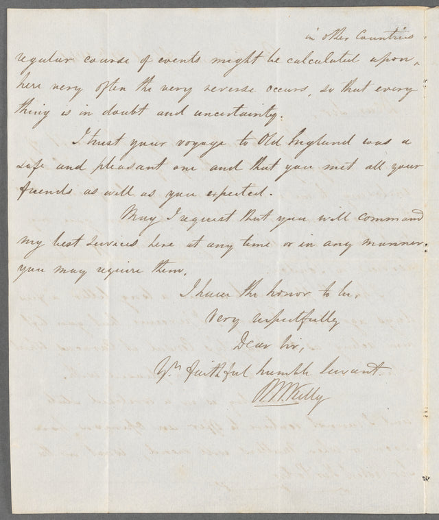 Patrick W. Kelly to Robert Ker Porter, autograph letter signed