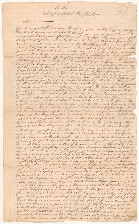 Letter to the Independent Reflector