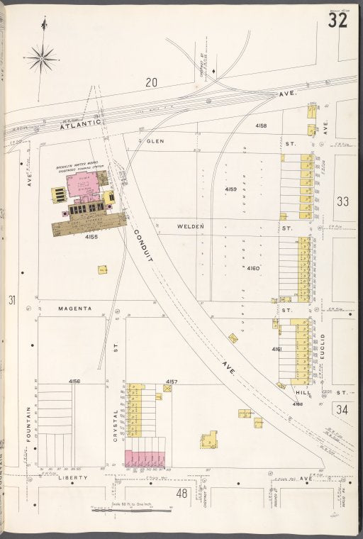 Brooklyn V. 8, Plate No. 32 [Map bounded by Atlantic Ave., Euclid Ave., Liberty Ave., Fountain Ave.]