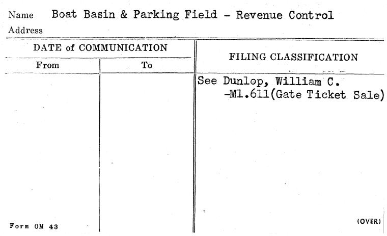 Boat Basin & Parking Field - Revenue Control