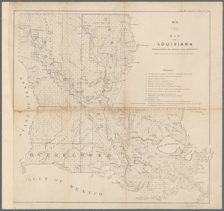 Map of Louisiana : representing the several land districts