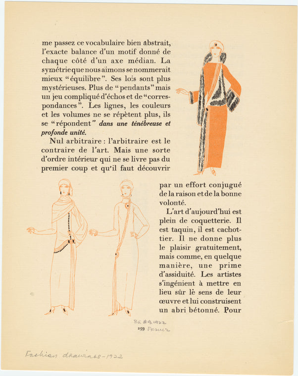 Women's evening dresses, France, 1920s