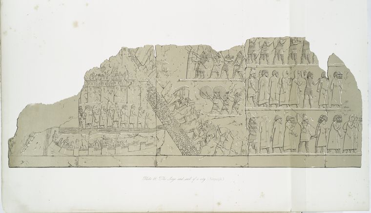 The siege and sack of a city.  (Kouyunjik) [Quyunjik].