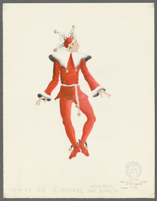 Goodtime Charley: Costume sketch for Jesters (Gordon Weiss, Andy Hostettler)
