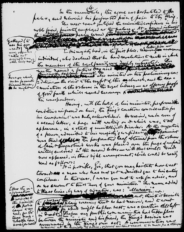 Iris. Incomplete holograph copy of story. Pages 1-5 in Collins' hand 1887 May