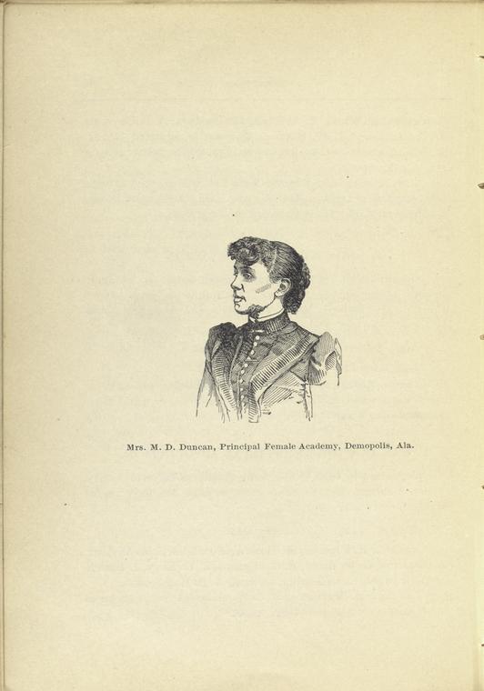 Mrs. M. D. Duncan, Principal Female Academy, Demopolis, Ala.