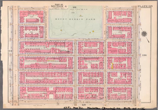 Bounded by W. 122nd Street, (Mount Morris Park) E. 122nd Street, Park Avenue, E. 116th Street, W. 116th Street and Lenox Avenue