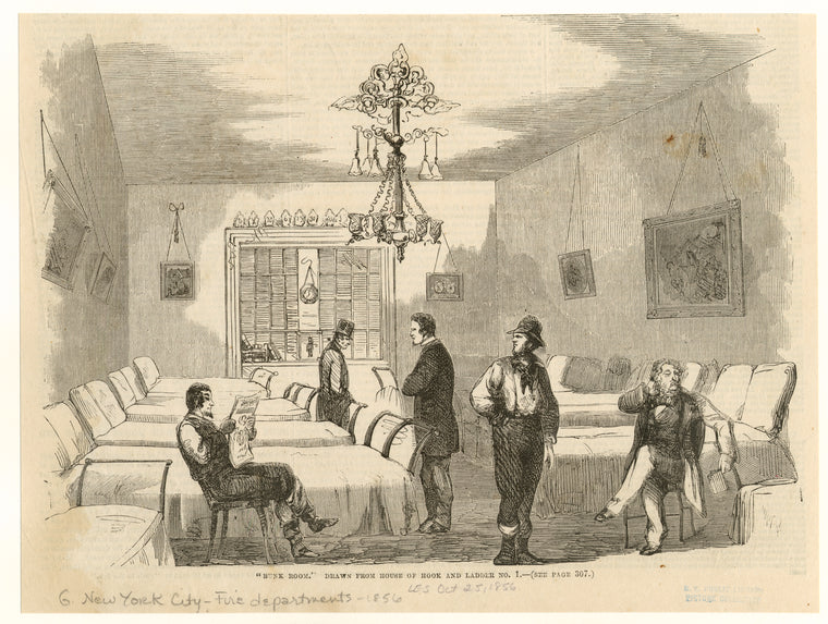 "Bunk room," drawn from Hook and Ladder No. 1