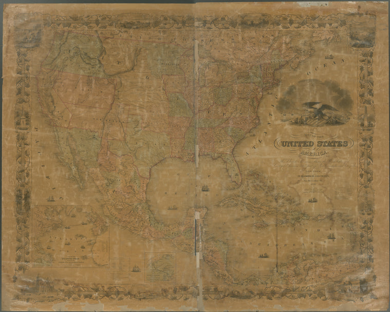 Map of the United States of America, the British provinces, Mexico, the West Indies and Central America, with part of New Granada and Venezuela