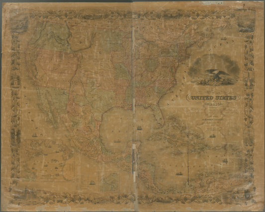 Map of the United States of America, the British provinces, Mexico, the West Indies and Central America, with part of New Granada and Venezuela