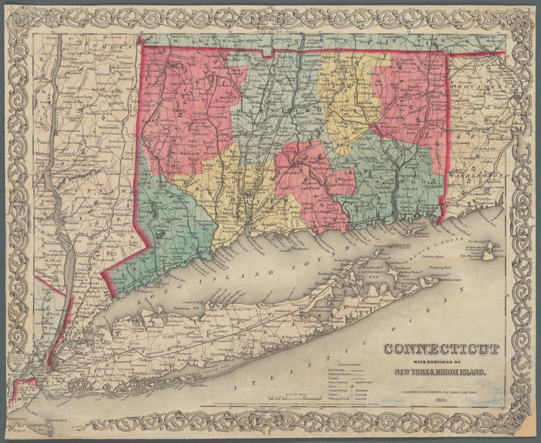 Connecticut: with portions of New York & Rhode Island