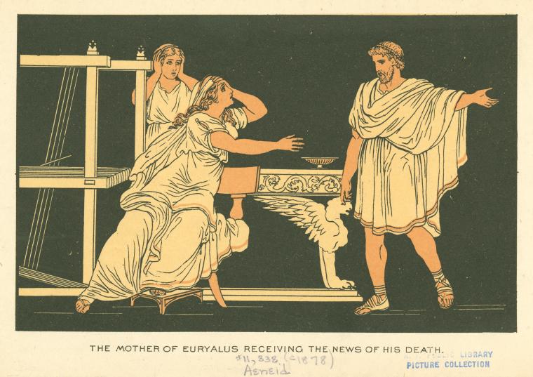 The mother of Euryalus receiving the news of his death