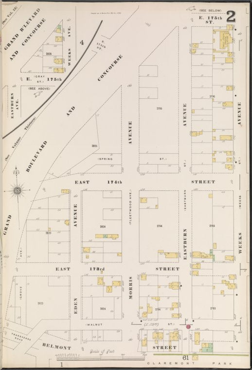 Bronx, V. 14, Plate No. 2 [Map bounded by Grand Blvd., Weeks Ave., Belmont St.]