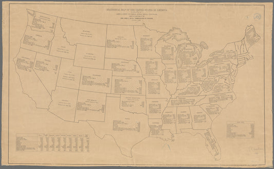 Statistical map of the United States of America