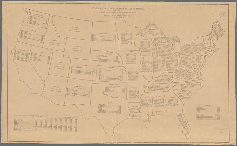 Statistical map of the United States of America