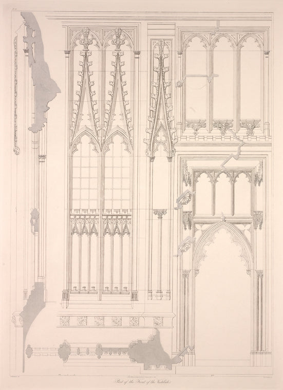Part of the front of the vestibule.