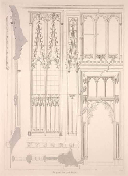 Part of the front of the vestibule.