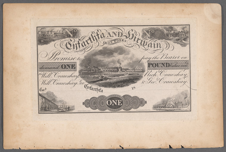 Cyfarthfa and Hirwaun Iron Works one pound note