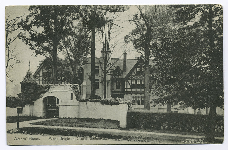 Actors' (sic) Home. West Brighton, Staten Island, N.Y. [entrance gate and building]
