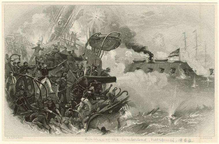 Sinking of the Cumberland, Pittsburgh, 1862 by Merrimac