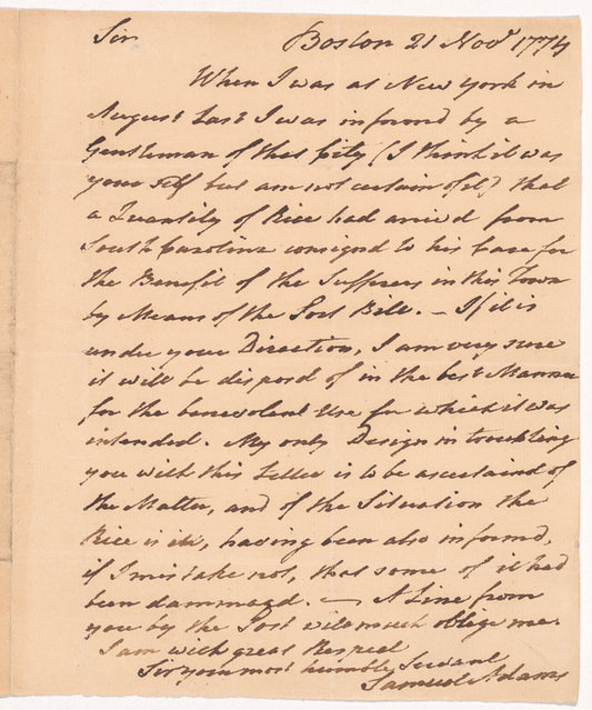 Letter to Peter V. Livingston