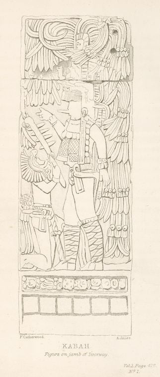 Kabah. Figure on jamb of doorway