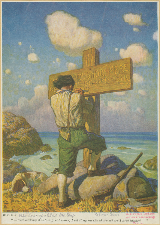 "--and making it into a great cross, I set it up on the shore where I first landed"